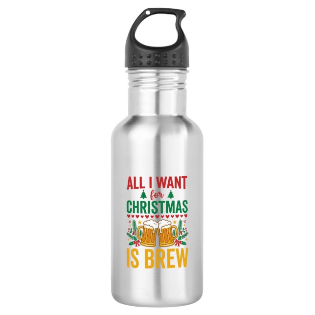 Garrafa Desenho da Bebida de Férias Christmas Brew (Frente)