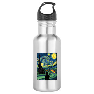 Garrafa Desenho de Camisa Vetorial de Paisagem Noturna de 