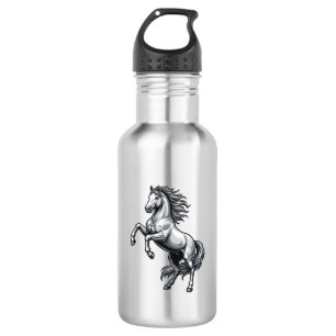 Garrafa Desenho Vetorial de Cavalo Empinado com Gravação A