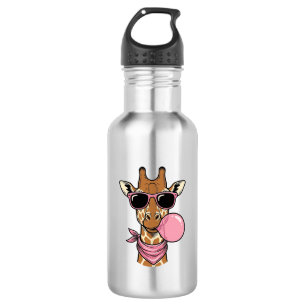 Garrafa Desenho Vetorial de Chiclete Girafa Gravura Vintag