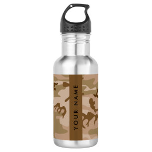 Garrafa Desert Camouflage Patterno, seu nome, Personalize