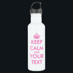 Garrafa Design cor-de-rosa | de KeepCalm customizável<br><div class="desc">Design cor-de-rosa | de KeepCalm customizável. Bonito para esportes e acampamento.</div>