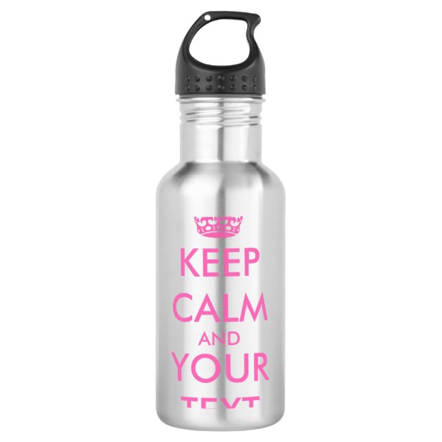 Garrafa Design cor-de-rosa | de KeepCalm customizável (Frente)