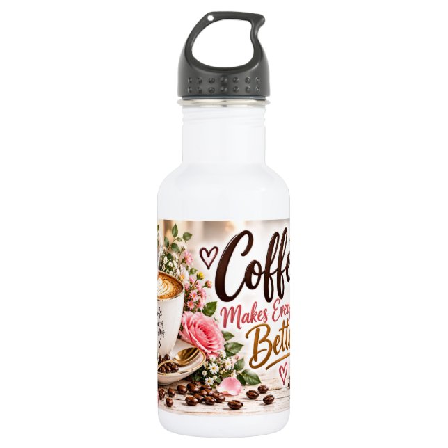 Garrafa Design de Café Torna Tudo Melhor (Frente)