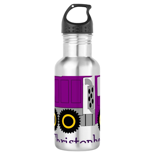 Garrafa Design de caminhão roxo personalizado (Frente)