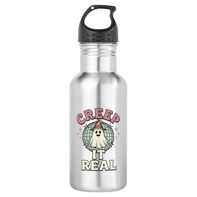 Garrafa Design de Camisa de Halloween Creep It Real Ghost  (Frente)