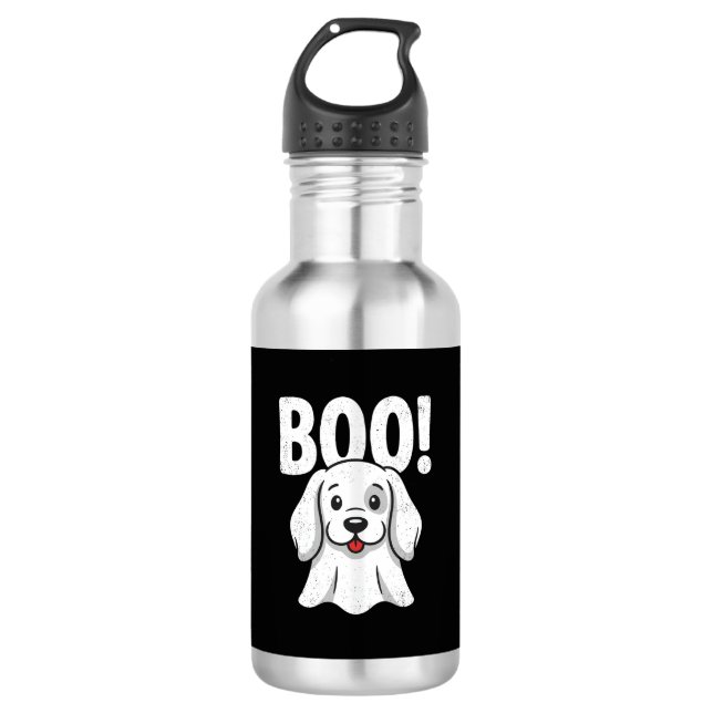 Garrafa Design de Fantasma de Cachorro Fofo do Dia das Bru (Frente)