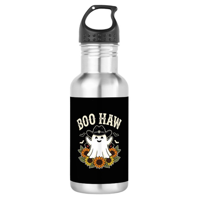 Garrafa Design de Fantasma de Halloween Ocidental Boo Haw (Frente)