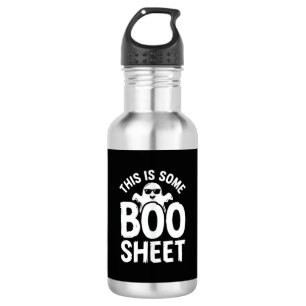 Garrafa Design de Fantasma Folha Boo Halloween Engraçado_1