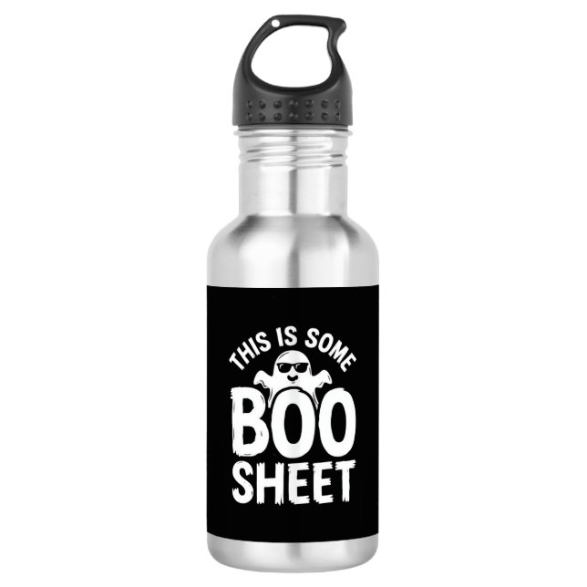 Garrafa Design de Fantasma Folha Boo Halloween Engraçado_1 (Frente)