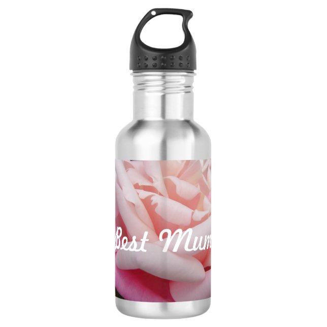 Garrafa Design de Flor de Mãe Rosa Bonito (Frente)
