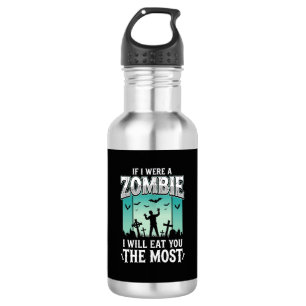 Garrafa Design de Halloween Eu vou comer você Zumbi_1