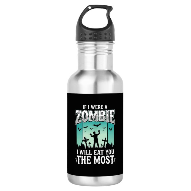 Garrafa Design de Halloween Eu vou comer você Zumbi_1 (Frente)