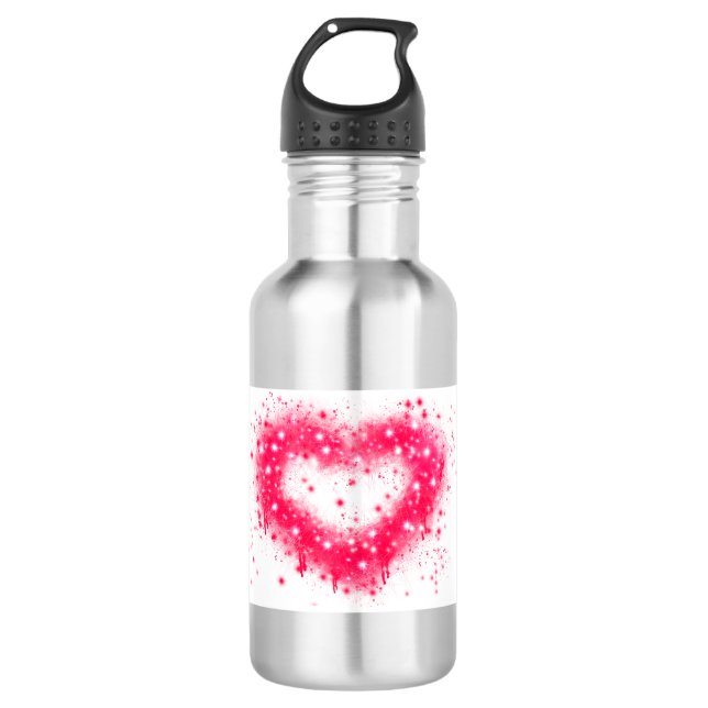 Garrafa design de pintura rosada a rosa com spray de grafi (Frente)