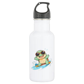 Garrafa Design de Praia de Verão de Tartaruga Surfista Chi