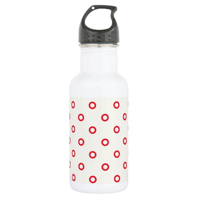 Garrafa Design de Retro Dot do Círculo Vermelho (Frente)
