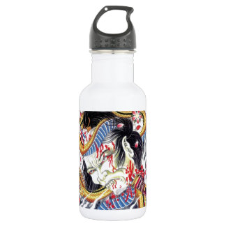 Garrafa Design de Tatuagem Grotesca e Cobra