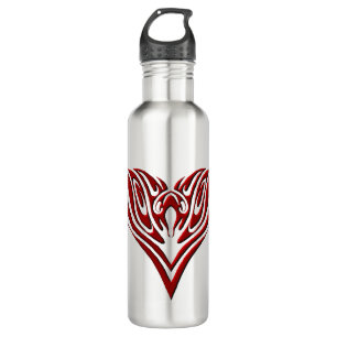 Garrafa Design de Tatuagem Tribal de Pássaro Vermelho