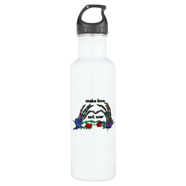 Garrafa Design do Coração da Mão do Esqueleto (Frente)