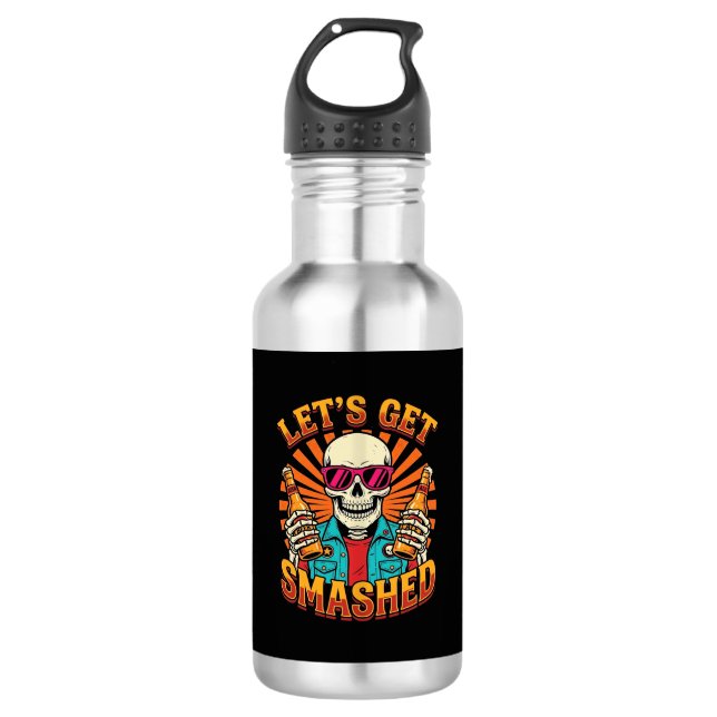 Garrafa Design engraçado de esqueleto de cerveja quebrada  (Frente)