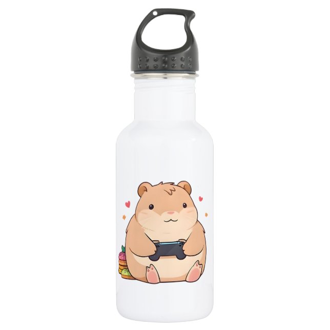 Garrafa Design Kawaii Capivara Gamer Fofa (Frente)