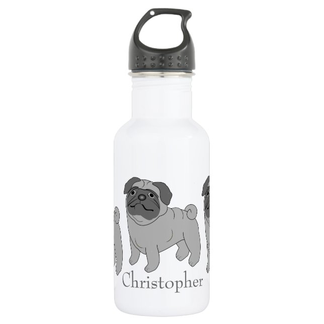 Garrafa Design personalizado de cão de cinza (Frente)