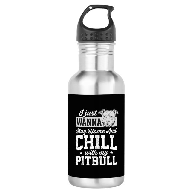 Garrafa Design Pitbull Fique em Casa e Relaxe (Frente)