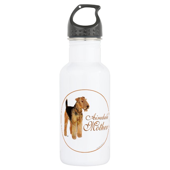 Garrafa Dia das Mães Airedale Terrier (Frente)