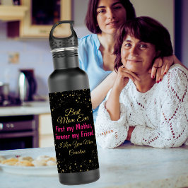 Garrafa Dia de as mães de Tipografia Moderno Chic Black Fu