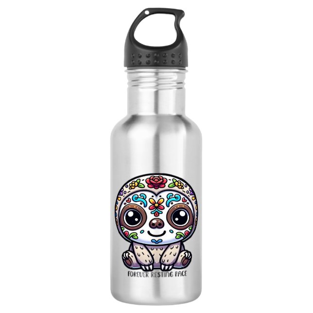 Garrafa Dia De Los Muertos Sloth Camisa Ativa (Frente)