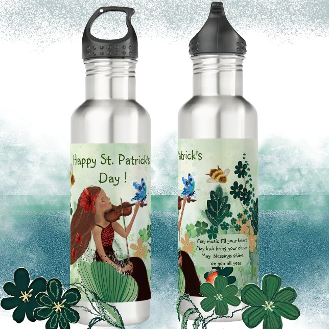 Garrafa Dia de Patrick com música (St Patrick's Day with Music Waterbottle)