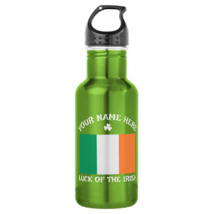 Garrafa Dia de São Patrício Bandeira da Irlanda Nome Perso