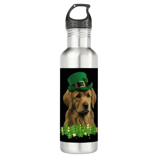 Garrafa Dia de São Patrício de Cão Leprechaun, ruas engraç (Frente)
