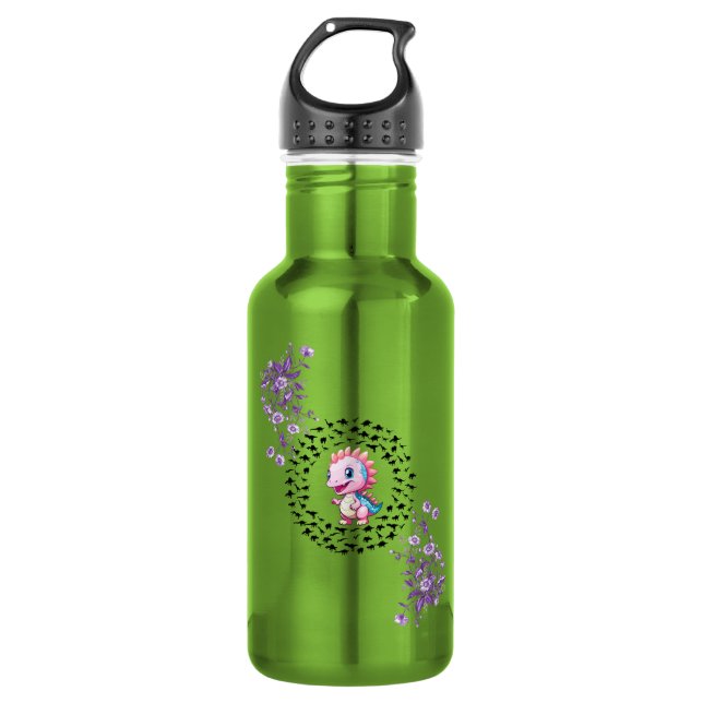 Garrafa dino fofo e engraçado (Frente)