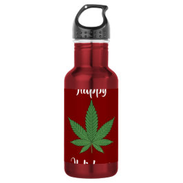 Garrafa Divertido Feliz Holidaze Folha de Maconha Personal