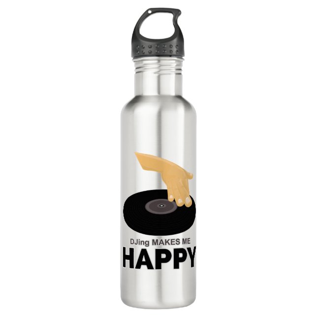 Garrafa DJing me faz feliz (Frente)