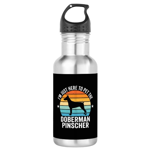 Garrafa Dobermann Retro acariciar (Frente)