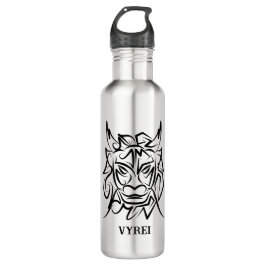 Garrafa Dragão Tribal Negro e Branco