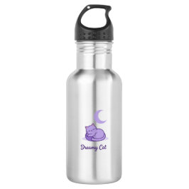Garrafa Dreamy Cat Moon Water Bottle | Cute Purple Cat Fla