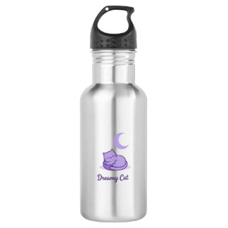 Garrafa Dreamy Cat Moon Water Bottle | Cute Purple Cat Fla