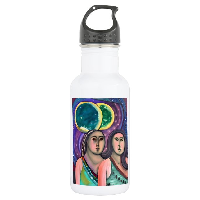 Garrafa Duas Meninas Sob As Luas (Frente)