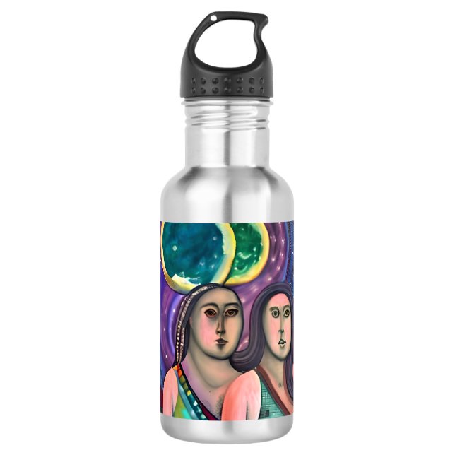 Garrafa Duas Meninas Sob As Luas (Frente)
