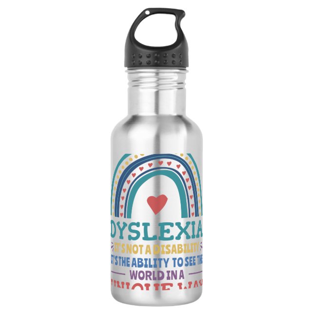 Garrafa Dyslexia Awareness Dyslexic (Frente)
