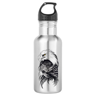 Garrafa Eagle Wild Animal Nature Illustration Art Tatuagem