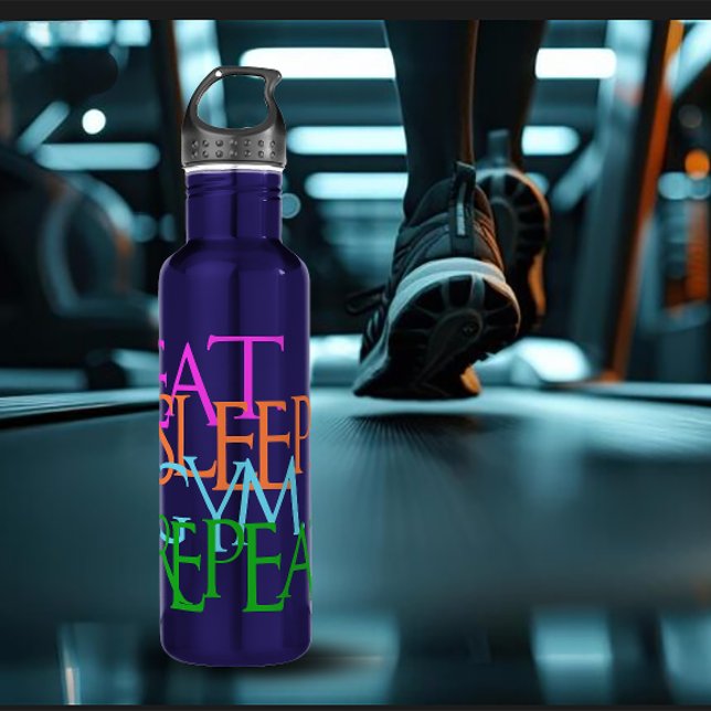 Garrafa Eat. Sleep. Gym. Repeat. Exercise (Criador carregado)