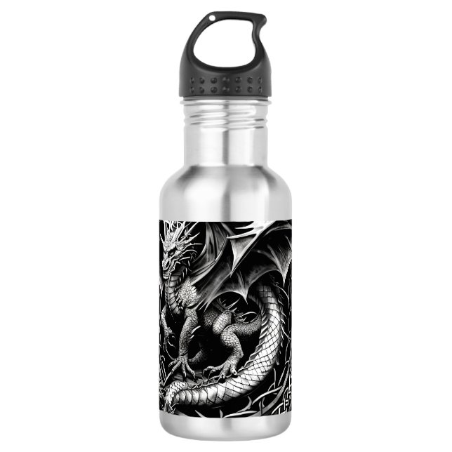 Garrafa Elegância Celtic Dragon: Black & Cinza Tatt (Frente)