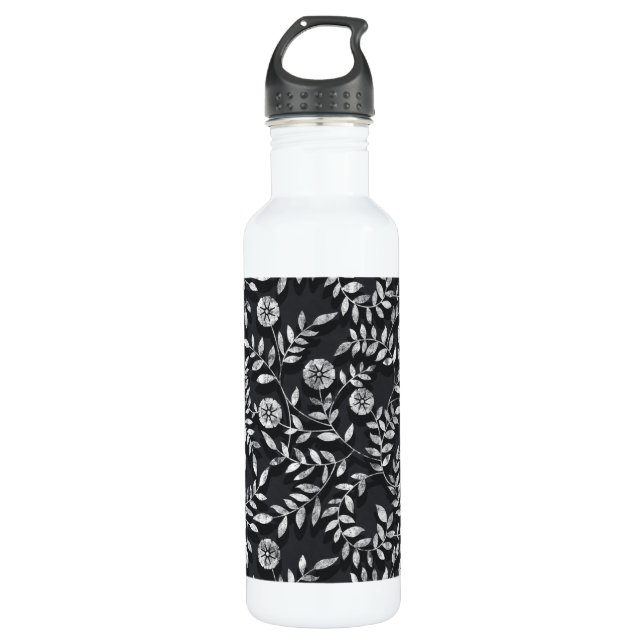 Garrafa Elegant Chalkboard Floral Pattern (Frente)