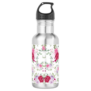 Garrafa Elegante Jardim Floral Burgundy e Rosa Lavanda