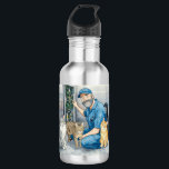 Garrafa Elevator repairman with his cats<br><div class="desc">Elevator repairman with his cats</div>