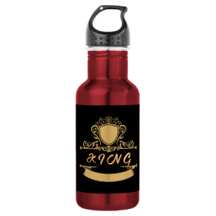Garrafa Emblema Escudo Dourado Personalizado KING Recipien